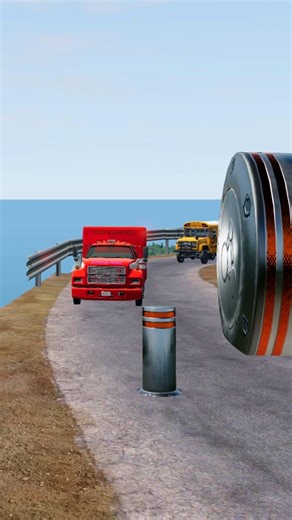 BeamNG.Drive - bollards vs car crashes Part 464 #beamngdrive #beamng #youtubeshorts #shorts