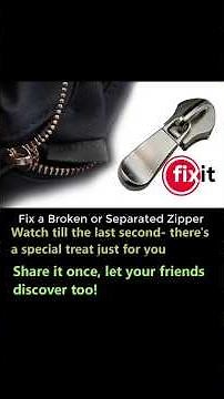 Fix a Broken or Separated Zipper, Easy Zipper Repair #repair #viral #diy #live #lifehack #reels #fix