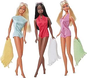 Amazon.com: Barbie Signature Malibu Friends Vintage Reproduction Gift Set, PJ and Christie Repro Dolls in Swimwear, Gift for Collector : Toys & Games