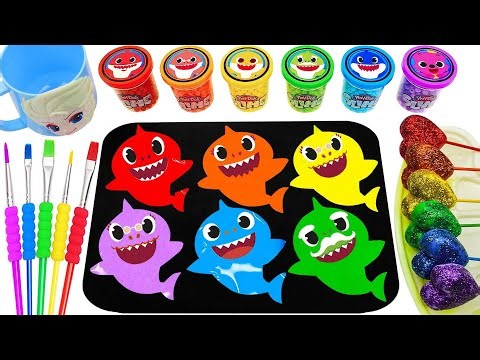 Satisfying Video l DIY How To Make Rainbow Baby Shark Puddles Form Mixing Sprunki Color ASMR