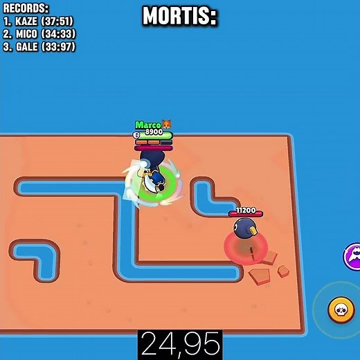 Brawlstars Brawler vs Tickhead Part Mortis (How long can Mortis Survive? 😱)