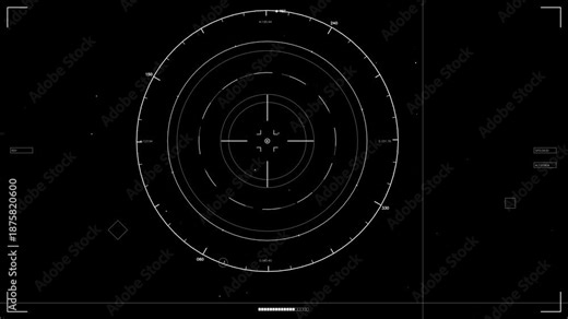 Visual display of sci-fi HUD animation suitable for web designers and videographers capturing digital interfaces