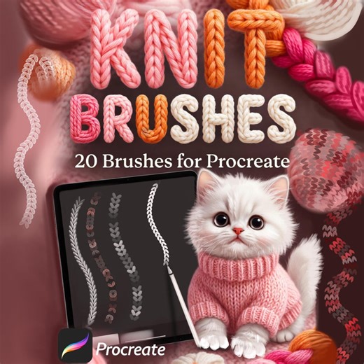 Procreate Knit, Stitch & Embroidery Brushes: Create Digital Textile Art - Etsy UK