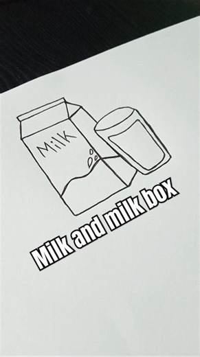 beautiful milk and milk box drawing #shorts #drawing #art