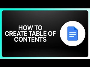 How To Create Table Of Contents In Google Docs 2025! Tutorial
