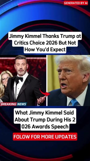 Breaking: What Jimmy Kimmel Really Said About Trump at the 2026 Critics Choice Awards ||KD · #JimmyKimmel #fyp #USALatestNews #USABreakingNews #foryoupage
