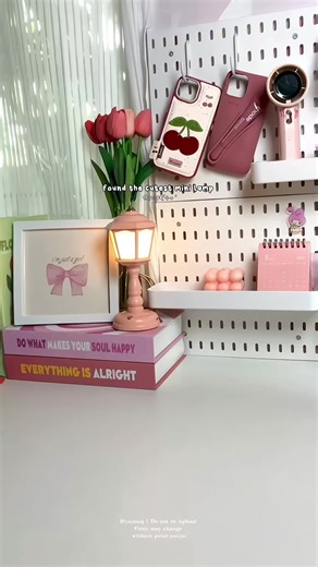 found the cutest mini lamp ✨#minilamp #kawaiiaesthetic #desksetup #pinklamp #lampshade