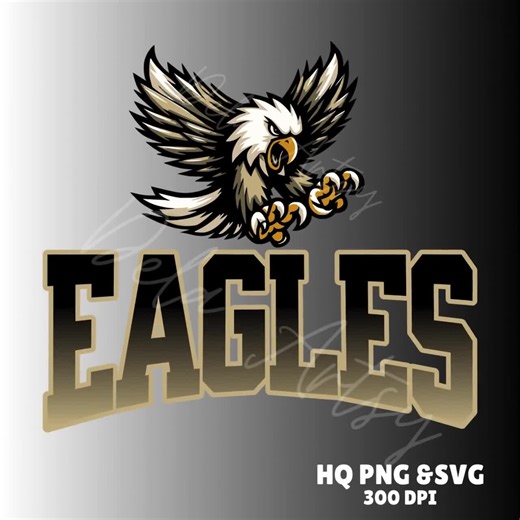Eagles Mascot Logo SVG & PNG Files | School Spirit, Team Mascot | Cricut Cut File, Sublimation, Digital Download (solid Color SVG) - Etsy