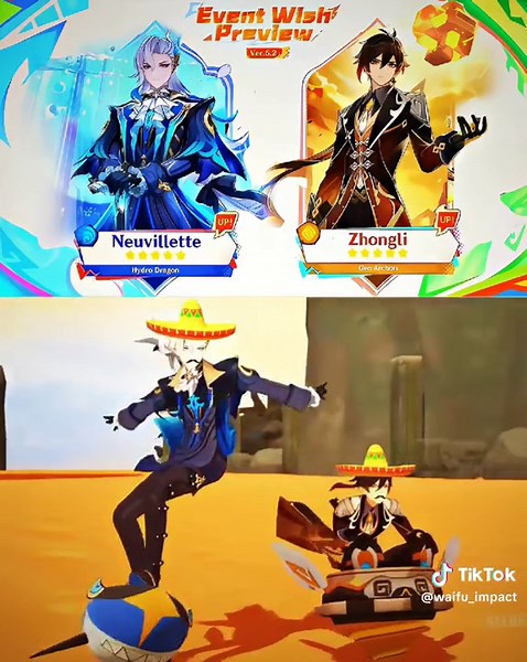 Dua Naga Rerun: Zhongli & Neuvillette Genshin Impact Meme Edit