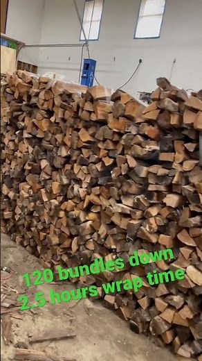 Making bundles on the twister firewood wrapper