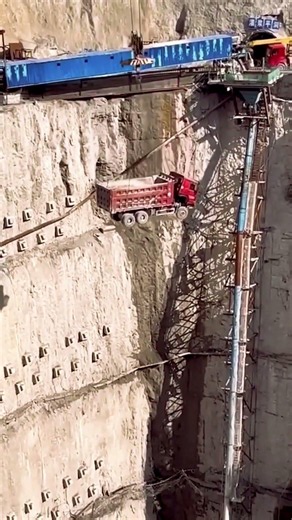Truck Lowered Into a Mine