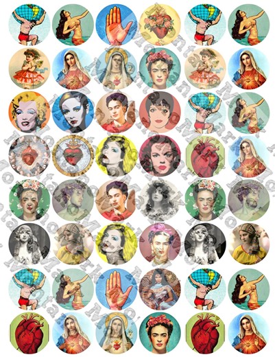 Printable Sheet of Button Images - Etsy