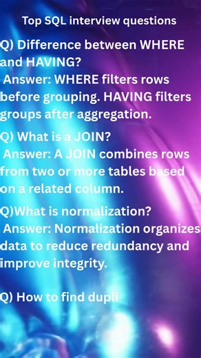 SQL Rapid Fire for Freshers & Experienced #dataengineering #sql #interview