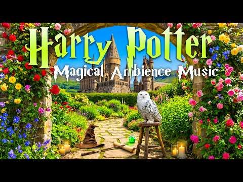Blooming Spring Garden at Hogwarts 🌸🦉 Magical Ambience & Calm Wizarding Music