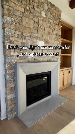 Living Stone Concrete Design | Bespoke GFRC Concrete on Instagram: "Seamless Fireplace Surrounds! Our concrete fireplace surrounds are custom-built to your specifications, allowing you to design a stunning surround without any horizontal seams. They are fully customizable in size, color, design, and finish, making it easy to create the perfect surround for your next project. Cozy nights and timeless aesthetics begin with our custom fireplace surrounds. Send us a direct message today to learn mor