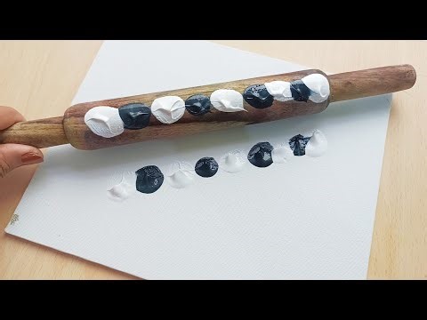 #PAINTING 369 / Acrylic Painting Tutorial with Rolling Pin