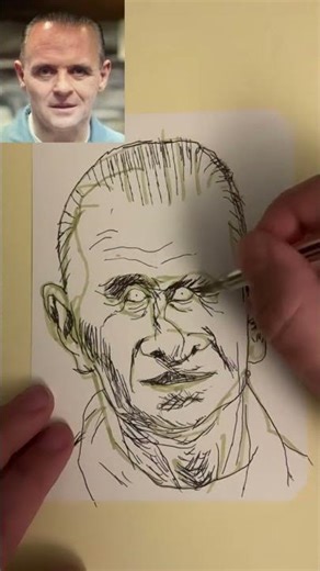Hannibal Lecter portrait drawing process (request)