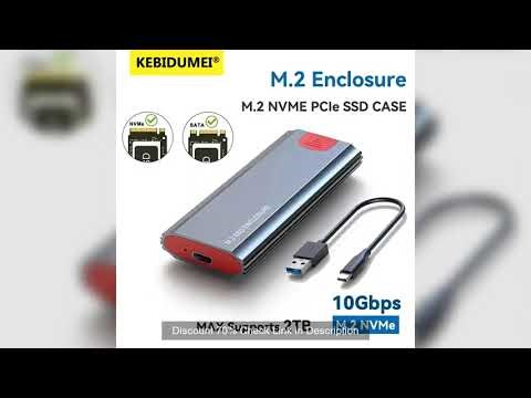 M2 NVMe SSD Enclosure 10Gbps PCIe SSD Case Portable Box USB C USB 3.1 Tool Free External Adapter wit