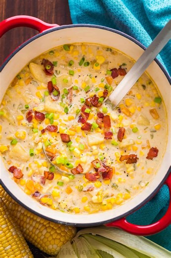 The Flavor in this Fresh Corn Chowder is Unbeatable! 🌽🥣 RECIPE: https://natashaskitchen.com/corn-chowder-recipe/ | NatashasKitchen.com