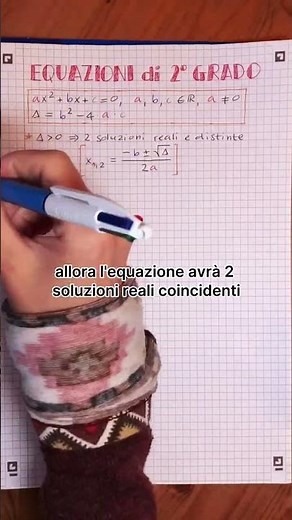Mappa concettuale sulle equazioni di secondo grado