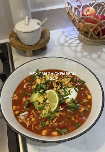 Easy One Pan Mexican Chicken Bean Soup Recipe