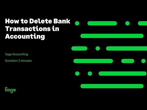 Sage Accounting - How to Delete Bank Transactions in Accounting (Canada)