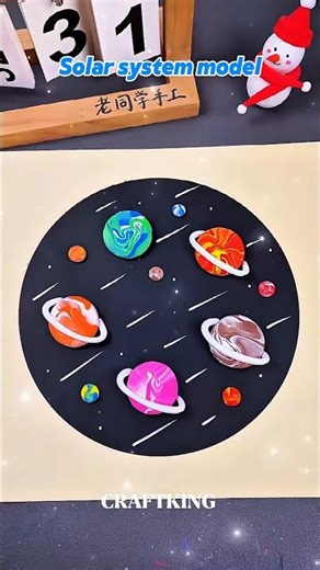 Solar system model meking for school projects | solar system | home made solar system model #shorts