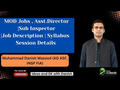 MOD Jobs: Dissection of Assistant Director and Sub Inspector MOD Syllabus | Session Details