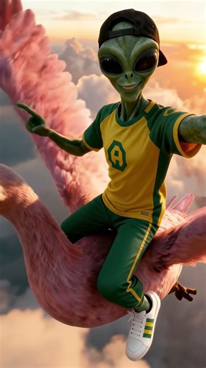 Adam the Alien Rides a Flamingo for the Ultimate Selfie! 👽🦩