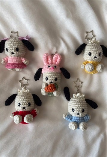 Cute Pochacco Crochet Keychains Available on Etsy