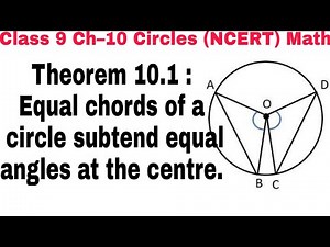 Ch 10 Theorem 10.1 class 9 || Circle || NCERT Mathematics ||