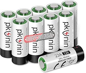 PKUNIN 23A 12 Volt Battery Alkaline Ceiling Fan Remotes Batteries, Garage Door Openers Battery 10 Pack
