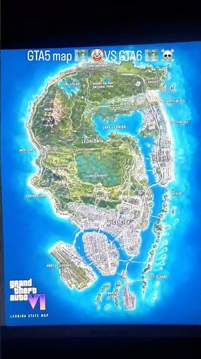GTA 6 Map vs GTA 5 Map | HUGE Difference! 😱 #gaming #gta6map #gtaworld #gta6