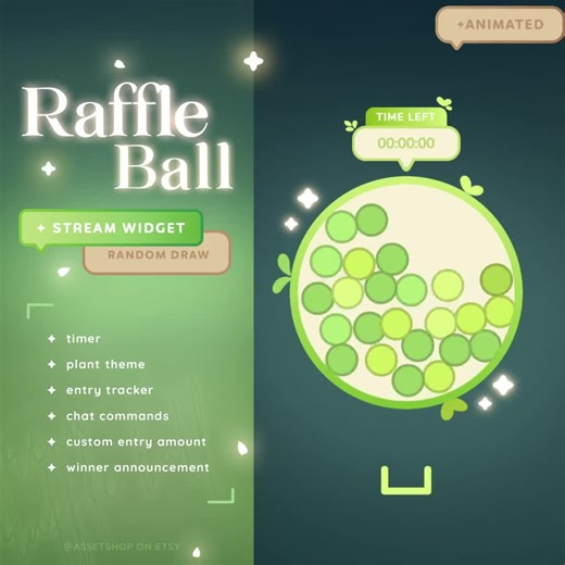 Plant Raffle Ball Widget - Customizable Giveaway Tool Twitch Youtube | Infinite Entries | Viewer Incentive | Streamelements OBS | Streamer - Etsy