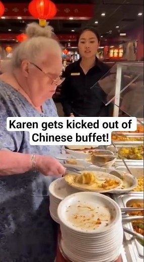 Karen gets kicked out of Chinese buffet! #viral #funny #viralshorts #viralvideo #buffet
