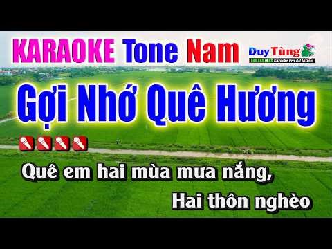 Karaoke || Gợi Nhớ Quê Hương - Tone Nam || Nhạc Sống Duy Tùng