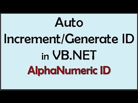 How to Auto increment Alphanumeric ID in VB.NET