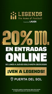 La magia del fútbol te espera esta Navidad. ¡Consigue tus entradas con un 20% de descuento de lunes a jueves y vive #Legends a lo grande! https://tickets.legendsmuseo.com/es/1319-entradas-online/7962-legends-the-home-of-football?utm_source=facebook&utm_medium=social&utm_campaign=202506_ALWAYSON_LEG_AWA&utm_content=video&utm_term= | LaLiga