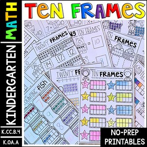 Ten Frame Math Activities | 10 Frames Worksheets and Printables Kindergarten