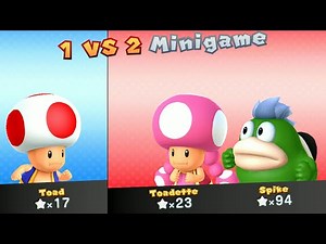 Mario Party 10 - Spike vs Toadette vs Toad - Whimsical Waters