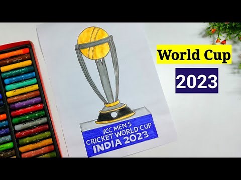 How to draw a Cricket World Cup Trophy // Cricket World Cup Drawing Tutorial