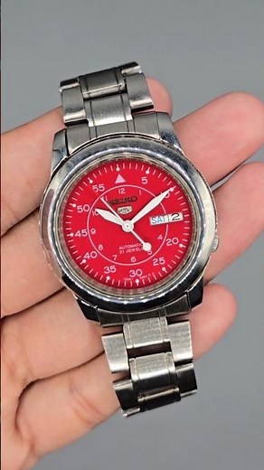Vintage Seiko 5 Automatic 7S26-02W0 Military Red Dial 21 Jewels Day Date Japan #seiko #wristwatch