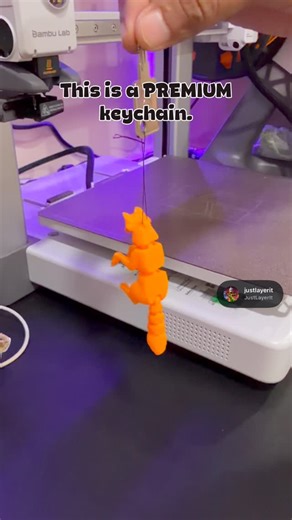 JustLayerIt on Instagram: "Advanced manufacturing technology to create this fox keychain. 🦊 Precision-engineered. Layer-by-layer fabrication. Hours of printing. Professional cinematic shots. And then… I attached it using stitching thread from home. This perfectly represents engineering. We use cutting-edge machines, complex software, and modern technology… but the final solution is still ghar ka stitching thread. Honestly, this thread is probably more reliable than anything else. This fox is no