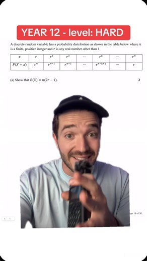Rubix Learning on Instagram: "A hard year 12 probability distributions question that includes algebra, geometric series ￼and problem-solving #school #study #exam ￼#learn #math #trigonometry #algebra #studytok"