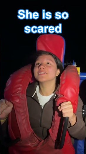 She is so SCARED of the slingshot ride! 😭