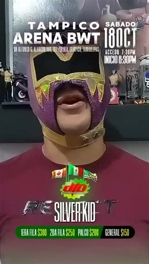 ESTE SÁBADO La pandilla DTU regresa al Puerto Jaibo con Luchas de calidad como se caracteriza. 👌🏽 👨‍🚀 Silver Kid directamente de Fortín está de regreso en Tampico para medirse al representativo de BWT en un encuentro lleno de emociones. 🗓 Sábado 18 de Octubre ⌚️Acceso: 7:00PM / INICIO: 8:30PM 📍Arena BWT 🍌 Banana Wrestling Tampico Preventa Boletos en ⚽️🏀⚾️ “MENDEZ SPORT” 📍Calle Guatemala #508 Col Vicente Gro Cd Madero Horario de Lunes a Sabado de 11:00 a 19:00 hrs. Al Whatzaap 📞 8333894