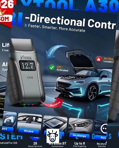 XTOOL Anyscan A30M V2.0 Hot Version Update From A30D OBD2 BT Diagnostic Tools All Car Full System...