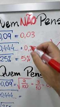 Quem NÃO Pensa vs Quem PENSA na RAIZ QUADRADA de números decimais e PORCENTAGEM #matematicario
