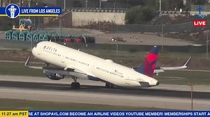 INCHES away from a TAIL STRIKE! Delta Air Lines Airbus A321 Reg: N306DN Flight DL2601 from Detroit (DTW) comes very close to a tail strike while landing on runway 24R at LAX. Captured on the Airline Videos Live broadcast on November 29th, 2022. #airlinevideoslive #airlinevideos #airports #planespotting #avgeek #laxairport #aviationgeek #aviationdaily | AIRLINE VIDEOS