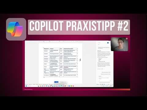Microsoft Copilot (free): Convert text to Word table in seconds #German